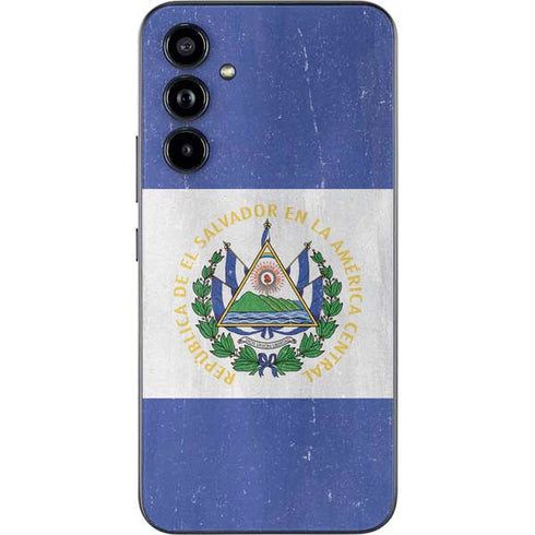 El Salvador Flag Distressed Galaxy A54 5G Skin